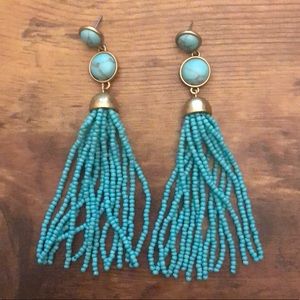 NWOT Lucky Beaded Tassel Earrings